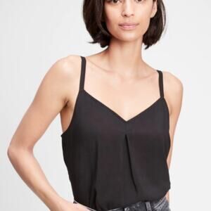 GAP Factory Black Pleated Print Tank Top